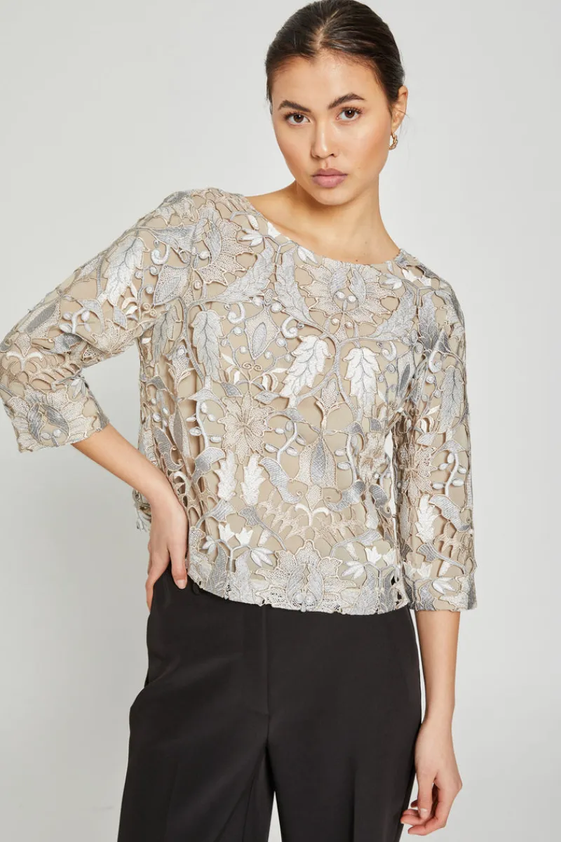 Online Bruuns Bazaar Abutilon Ignara blouse - Zilverbeige