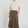 New Bruuns Bazaar AcaciaBBAmattas rok - Bruin/crème stippenprint