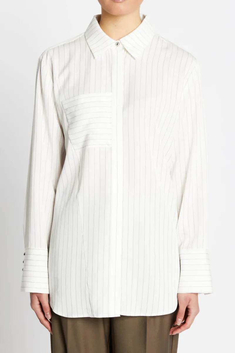 Fashion Bruuns Bazaar AmaranthBBZanne shirt - White stripe