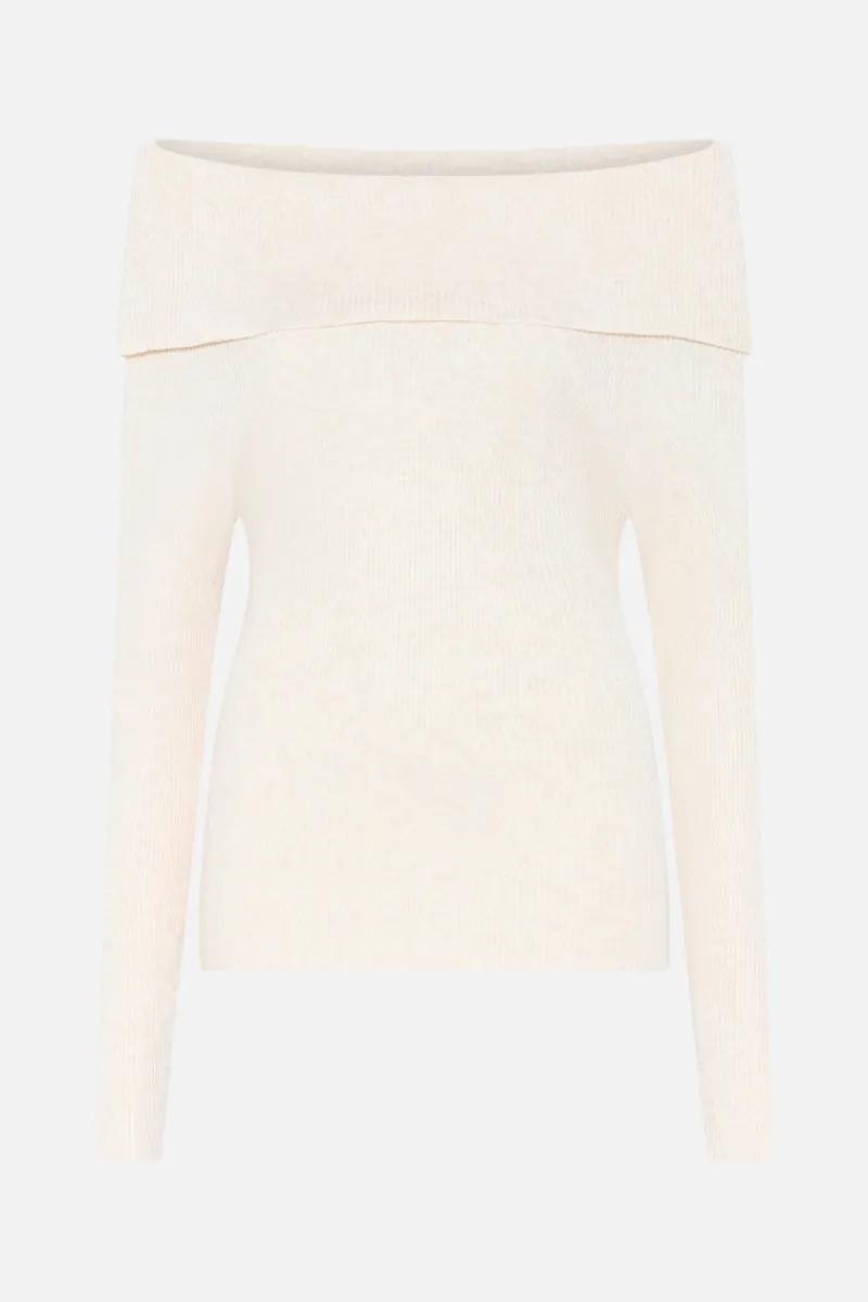 Online Bruuns Bazaar AnemoneBBTonna knit - White Cream melange