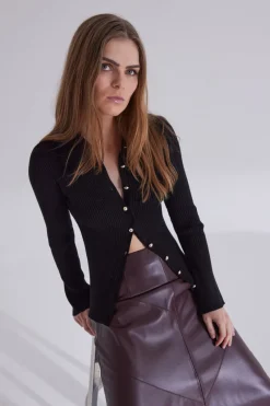 Outlet Bruuns Bazaar AnemonenBBSeyra gebreid vest - Zwart