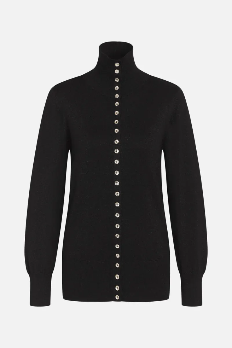 Hot Bruuns Bazaar AnemonesBBAuga gebreid vest - Zwart / Zwart lurex
