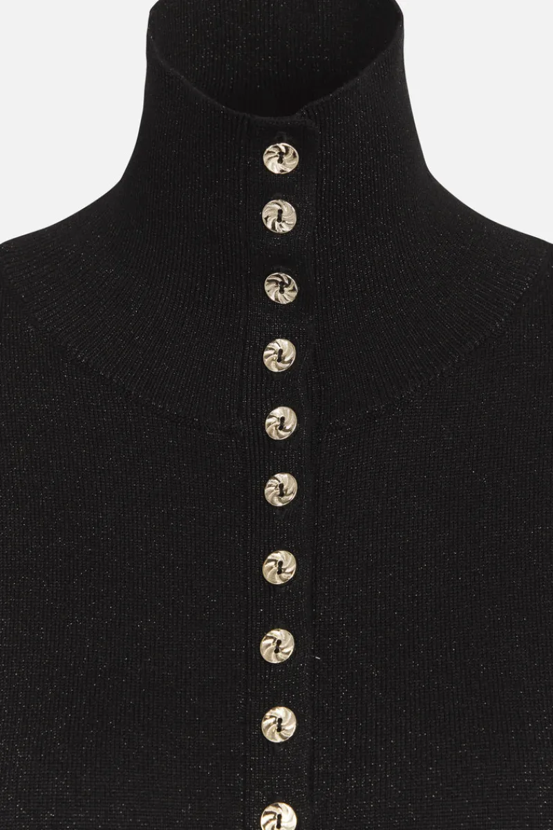Hot Bruuns Bazaar AnemonesBBAuga gebreid vest - Zwart / Zwart lurex