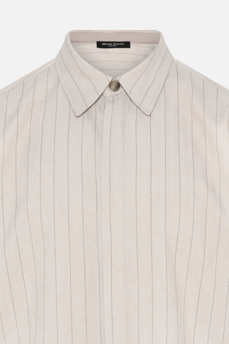 Sale Bruuns Bazaar ApricotBBBrent shirt - Light Grey stripes