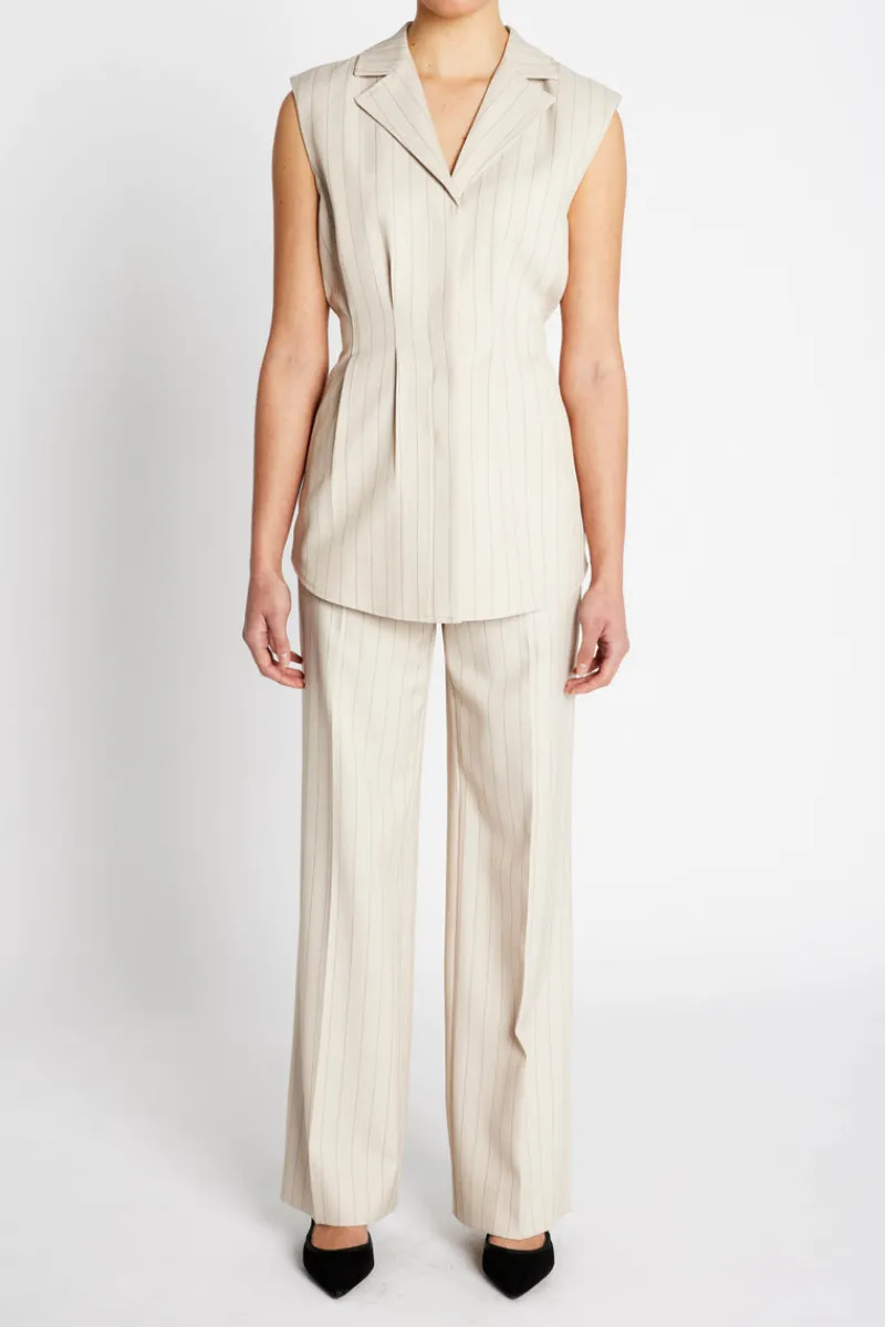 Fashion Bruuns Bazaar ApricotBBEleza pants - Light Grey stripes