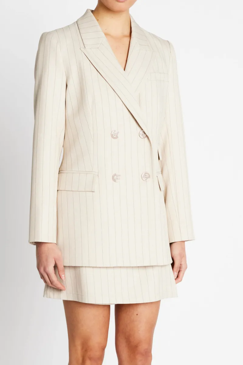 Best Bruuns Bazaar ApricotBBLinda blazer - Light Grey stripes