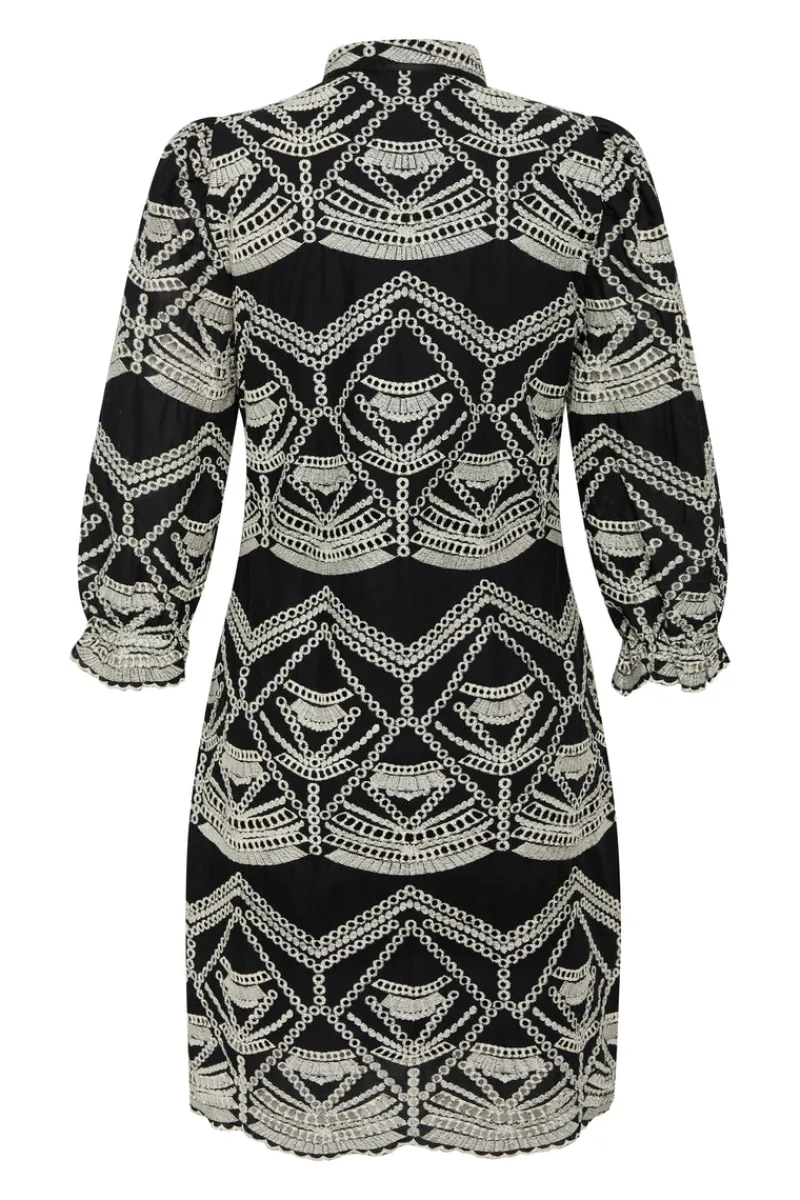 Best Bruuns Bazaar ArvensisBBABami jurk - Zwart/Creme