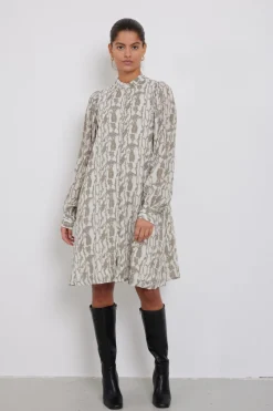 New Bruuns Bazaar BarbareaBBPhilina jurk - Kaki slangenprint