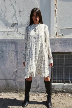 New Bruuns Bazaar BarbareaBBPhilina jurk - Kaki slangenprint