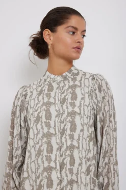 New Bruuns Bazaar BarbareaBBPhilina jurk - Kaki slangenprint