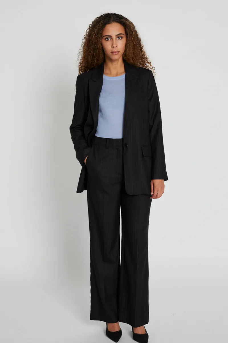 Fashion Bruuns Bazaar BillBBLeza BROEK - Zwarte krijtstreep