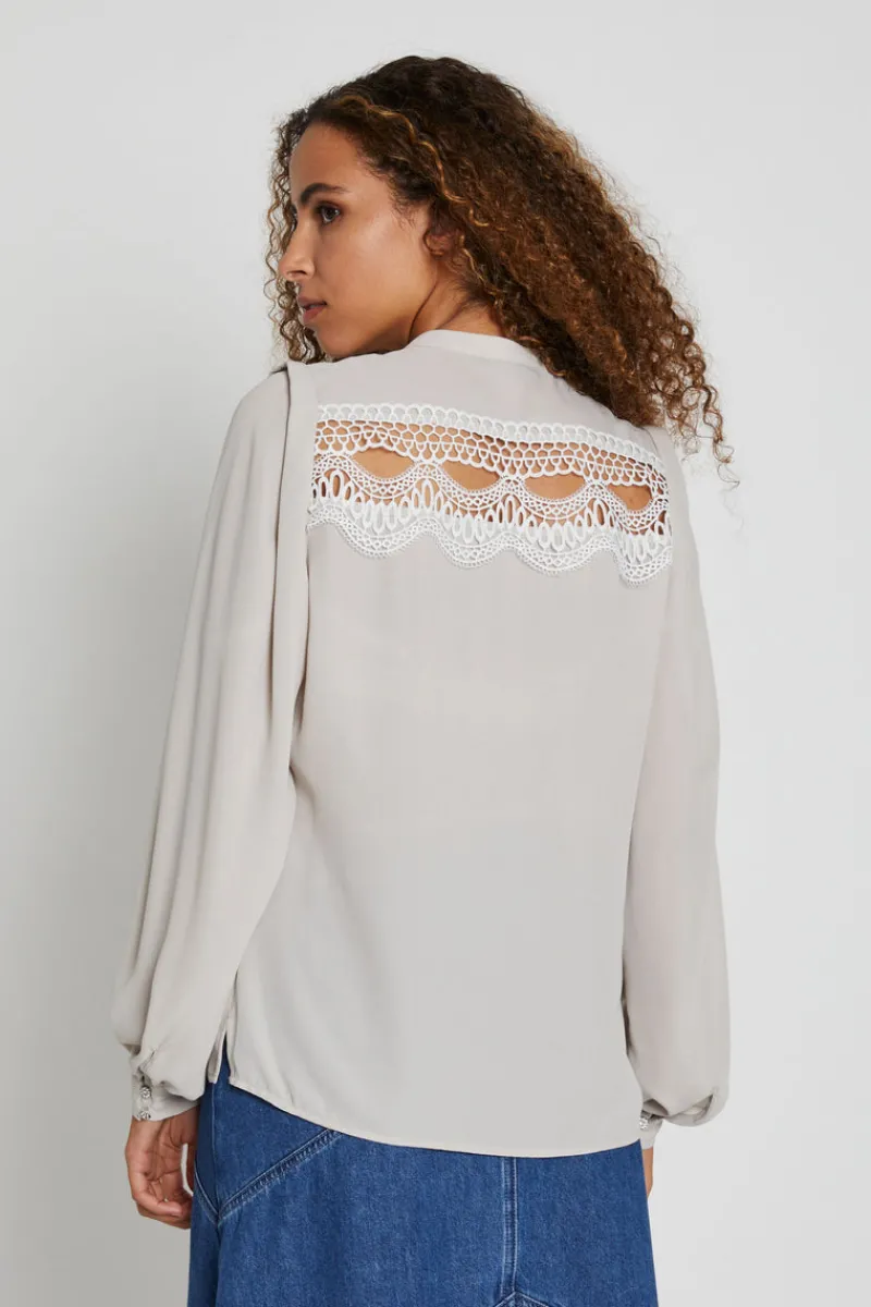 Discount Bruuns Bazaar CamillaBBAbenas shirt - Silver Cloud