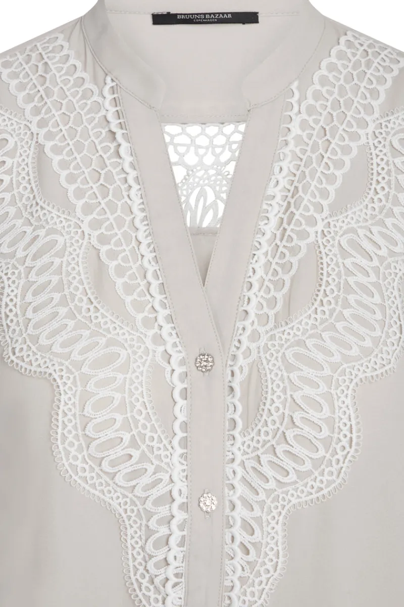 Discount Bruuns Bazaar CamillaBBAbenas shirt - Silver Cloud
