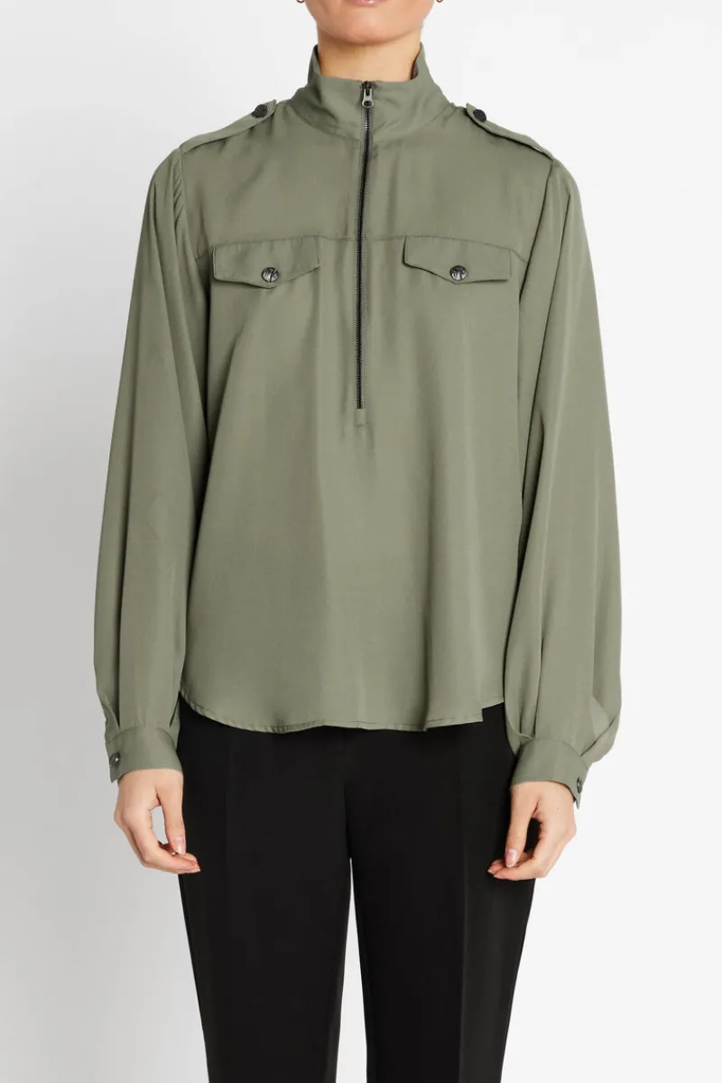 Hot Bruuns Bazaar CamillaBBZigrid blouse - Deep Olive