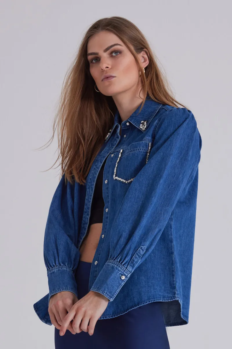Sale Bruuns Bazaar CanaBBBess shirt - Dark Blue denim
