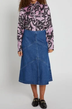 Outlet Bruuns Bazaar CanaBBEleen skirt - Dark Blue denim