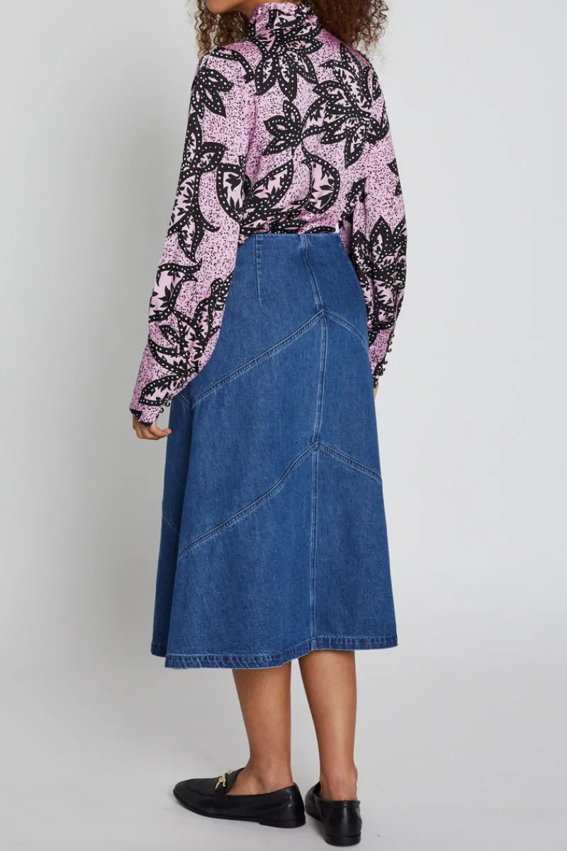 Outlet Bruuns Bazaar CanaBBEleen skirt - Dark Blue denim