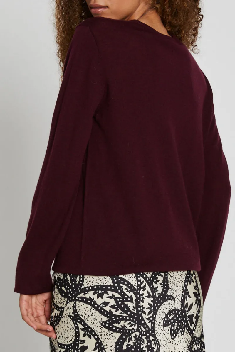Outlet Bruuns Bazaar CharleneBBRound Neck knit - Wine