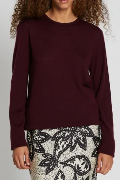 Outlet Bruuns Bazaar CharleneBBRound Neck knit - Wine