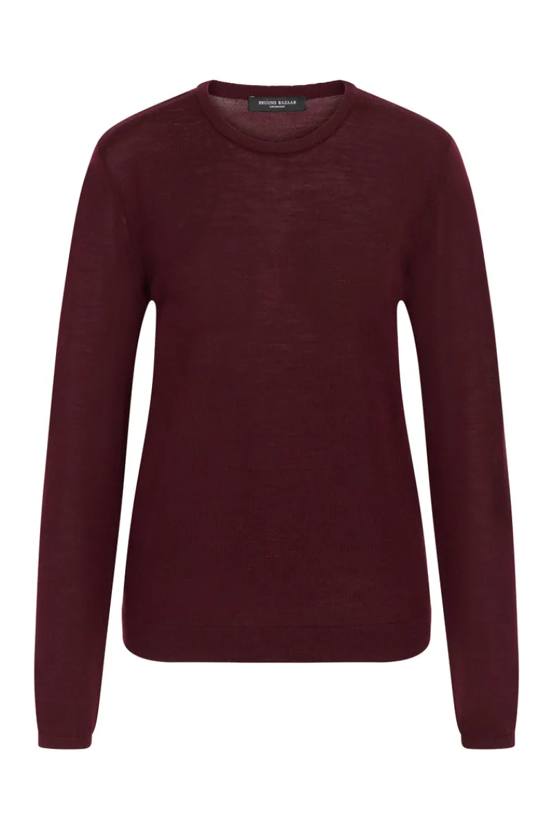 Outlet Bruuns Bazaar CharleneBBRound Neck knit - Wine