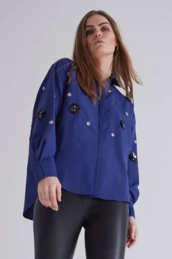 Best Bruuns Bazaar ChrisoulaBBBeia shirt - Dark Blue
