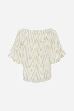 Discount Bruuns Bazaar CollardBBCarlis blouse - Kit w Metallic