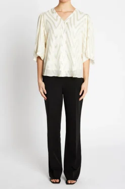 Sale Bruuns Bazaar CollardBBMajlya blouse - Kit w Metallic