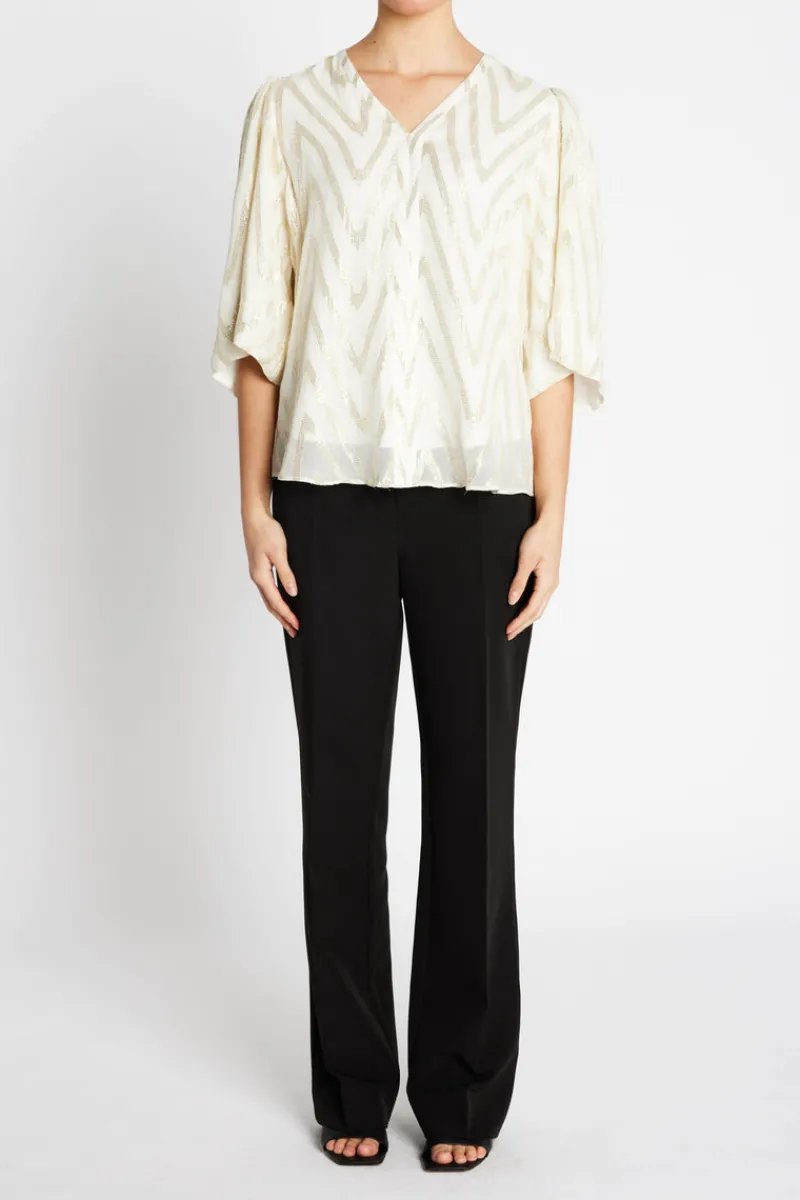Sale Bruuns Bazaar CollardBBMajlya blouse - Kit w Metallic