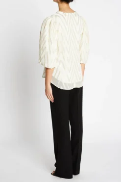 Sale Bruuns Bazaar CollardBBMajlya blouse - Kit w Metallic