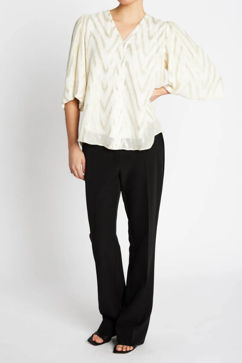 Sale Bruuns Bazaar CollardBBMajlya blouse - Kit w Metallic