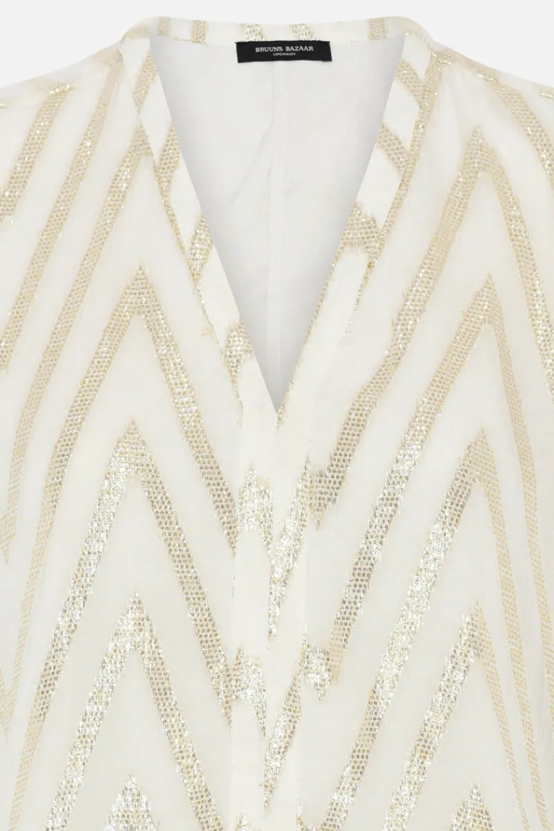 Sale Bruuns Bazaar CollardBBMajlya blouse - Kit w Metallic