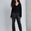 Discount Bruuns Bazaar EyteliaBBKaranya leer BROEK - Zwart