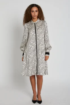 Best Bruuns Bazaar FloretBBBecca jurk - Lichte logoprint