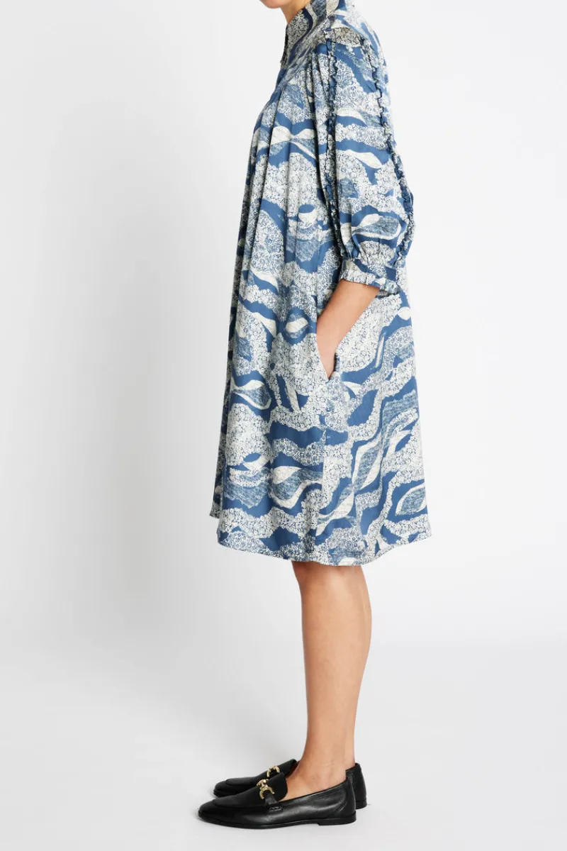 Outlet Bruuns Bazaar FloretBBTamia dress - Blue lace print