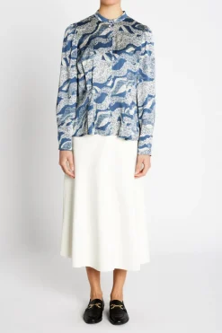 Discount Bruuns Bazaar FloretBBZeas shirt - Blue lace print