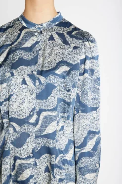 Discount Bruuns Bazaar FloretBBZeas shirt - Blue lace print