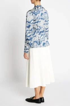 Discount Bruuns Bazaar FloretBBZeas shirt - Blue lace print
