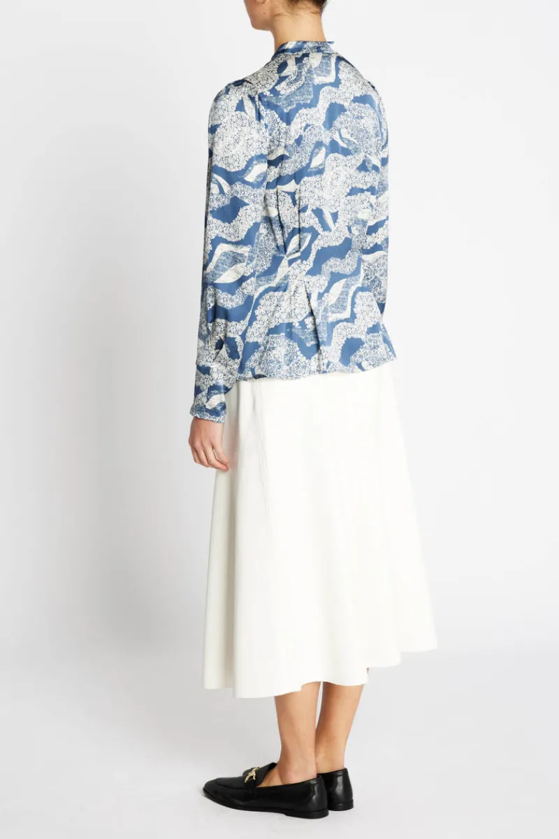 Discount Bruuns Bazaar FloretBBZeas shirt - Blue lace print