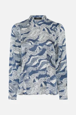 Discount Bruuns Bazaar FloretBBZeas shirt - Blue lace print