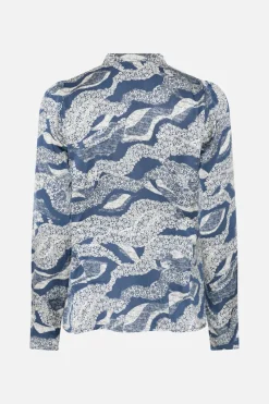Discount Bruuns Bazaar FloretBBZeas shirt - Blue lace print