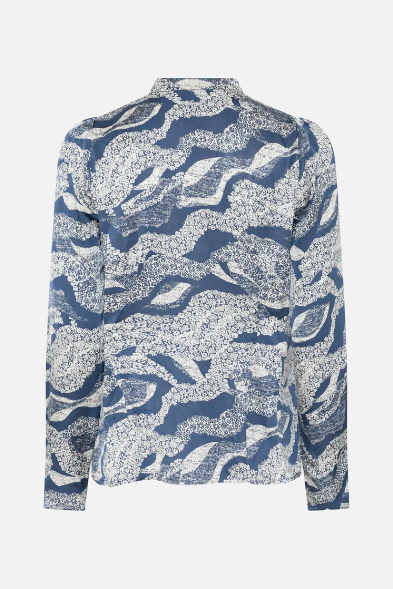 Discount Bruuns Bazaar FloretBBZeas shirt - Blue lace print