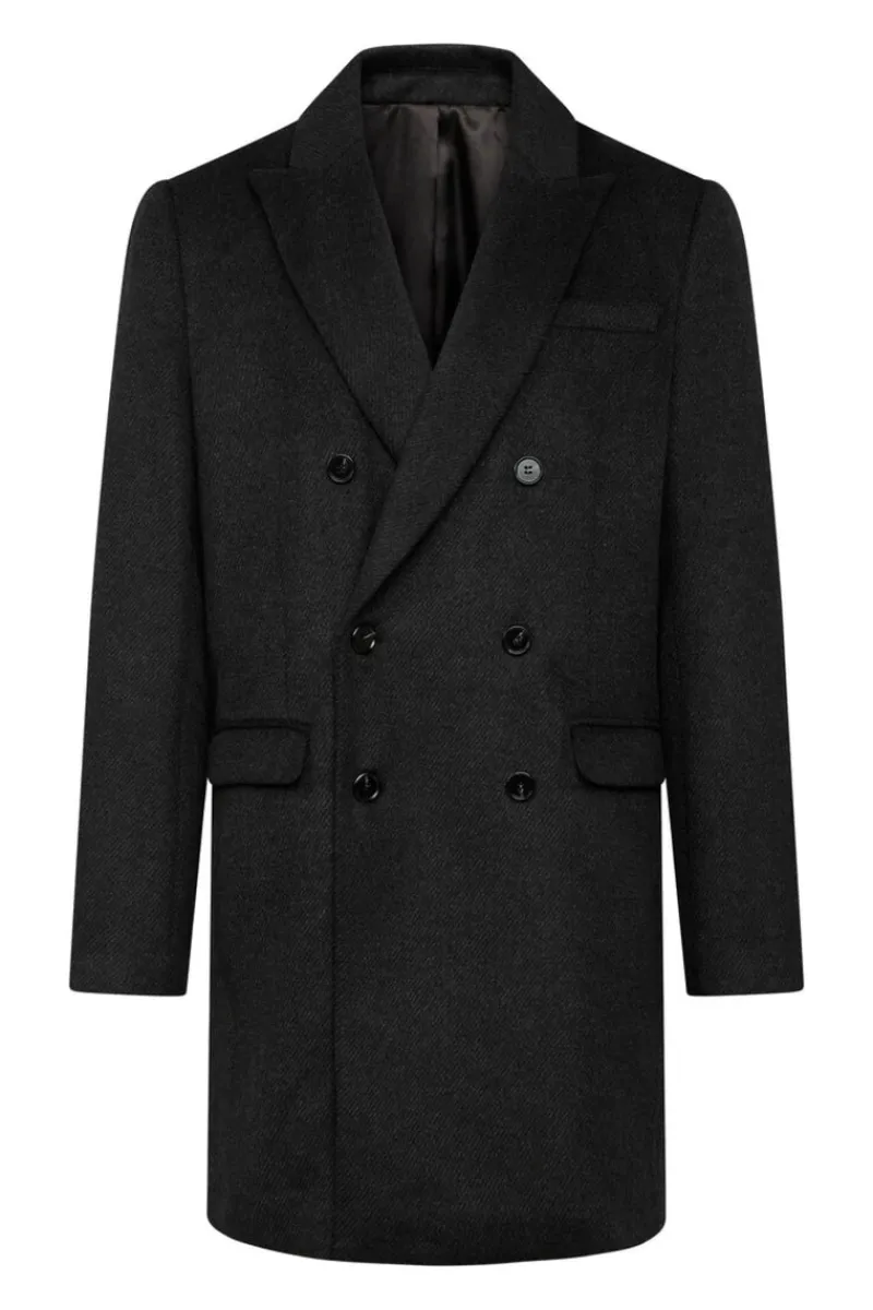 Outlet Bruuns Bazaar FuzzyBBDoubalina coat - Black melange