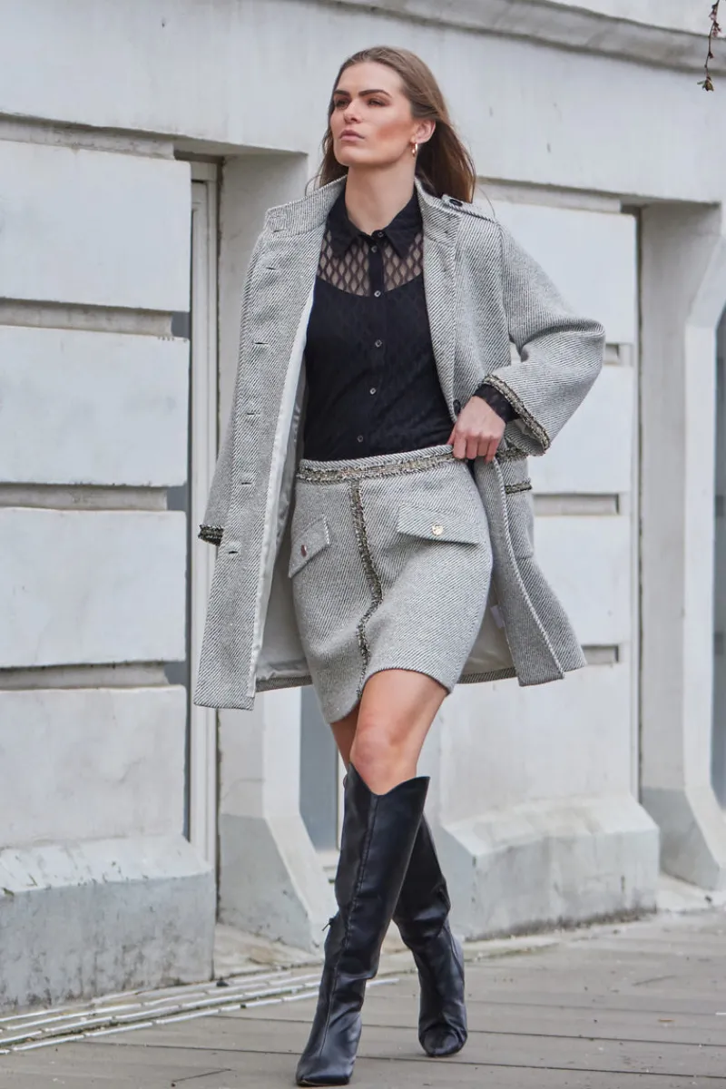 Online Bruuns Bazaar GalantusBBCasja coat - Black/White