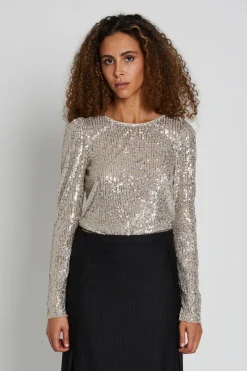 Outlet Bruuns Bazaar IlexBBRound neck - Silver Grey