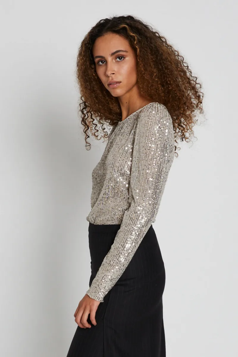 Outlet Bruuns Bazaar IlexBBRound neck - Silver Grey