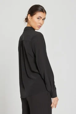 Fashion Bruuns Bazaar Lillie Corinna zijden overhemd - Zwart