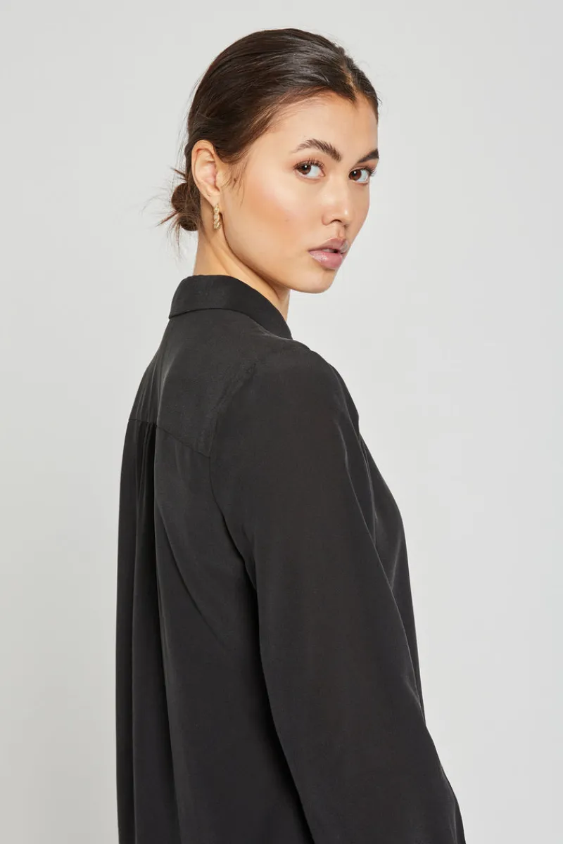 Fashion Bruuns Bazaar Lillie Corinna zijden overhemd - Zwart