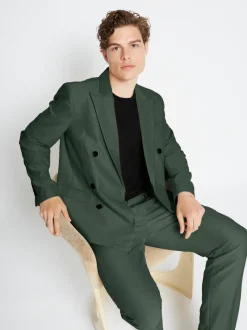 Online Bruuns Bazaar LinoBBDubbele blazer - Frosty Spruce