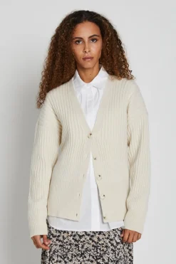 Discount Bruuns Bazaar LobataBBCarine knit cardigan - Snow White / Sand
