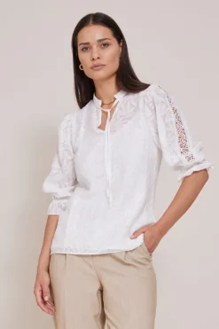 New Bruuns Bazaar MacluraBBImiras blouse - Sneeuwwitje